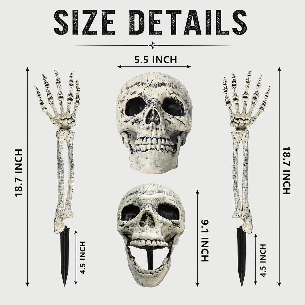 AISENO Realistic Skeleton Stakes Halloween Decorations for Lawn Stakes Garden Halloween Skeleton Decoration Outdoor