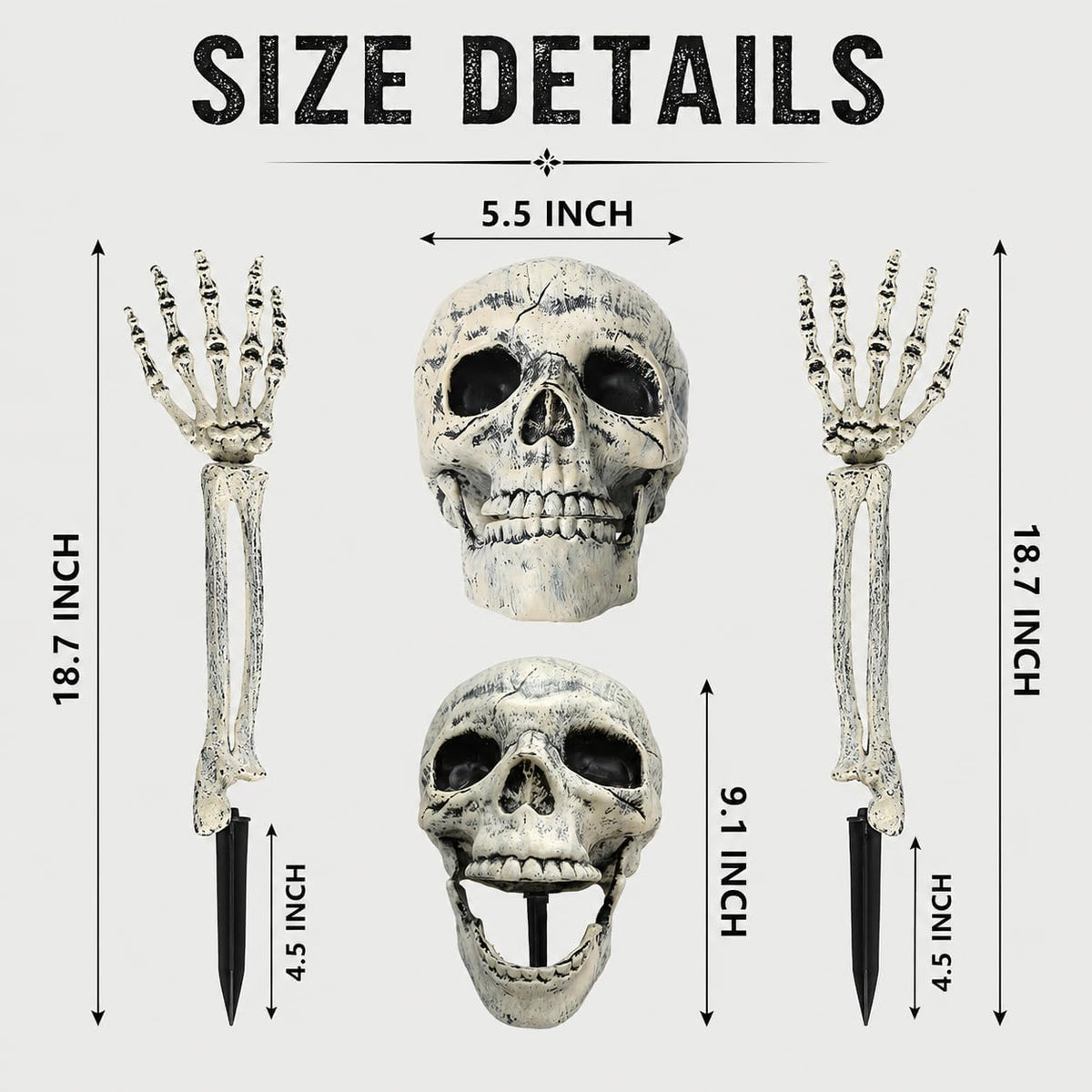 AISENO Realistic Skeleton Stakes Halloween Decorations for Lawn Stakes Garden Halloween Skeleton Decoration Outdoor